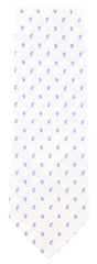 Finamore Napoli White with Lavender Purple Paisley Tie - 3.25" Wide