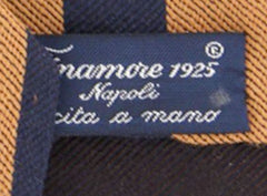 Finamore Napoli Light Brown Striped Tie - 3.25" x 58.5" - (TIESTRX214)