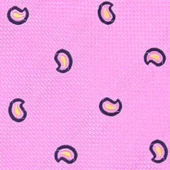 Finamore Napoli Pink, Navy Blue, Orange Paisley Tie - 3.5" Wide