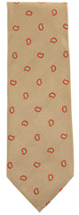 Finamore Napoli Beige, Orange, Green Paisley Tie - 3" Wide