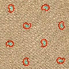 Finamore Napoli Beige, Orange, Green Paisley Tie - 3" Wide