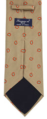 Finamore Napoli Beige, Orange, Green Paisley Tie - 3" Wide