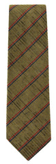 Finamore Napoli Brown, Red, Blue Stripes Tie - 90% Silk, 10% Cotton