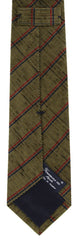 Finamore Napoli Brown, Red, Blue Stripes Tie - 90% Silk, 10% Cotton