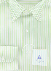 Finamore Napoli Green Cotton Shirt - Slim Fit - 15.75/40