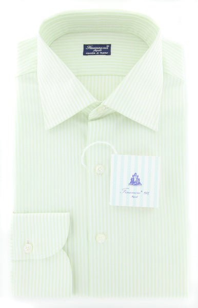 Finamore Napoli Green Fancy Weave Shirt - Slim Fit - 16/41