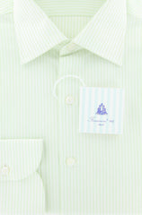 Finamore Napoli Green Fancy Weave Shirt - Slim Fit - 16/41