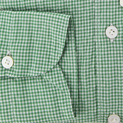 Finamore Napoli Green Micro-Check Cotton Shirt - Extra Slim Fit - 16/41
