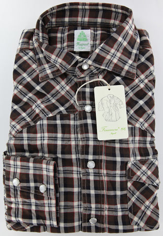 Finamore Napoli Brown Casual Shirt – Size: 16.5 US