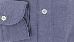 Finamore Napoli Dark Blue Shirt - Narrow Spread Collar - 16/41