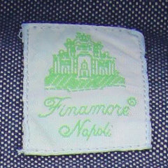 Finamore Napoli Dark Blue Shirt - Narrow Spread Collar - 16/41