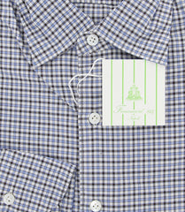 Finamore Napoli Light Blue Plaid Shirt - 16/41 - (25SEN01162101)