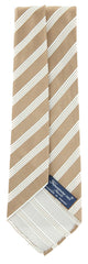 Finamore Napoli Light Brown Striped Tie - 3.25" x 58" - (TIESTRX188)