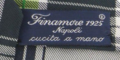 Finamore Napoli Dark Green Plaid Tie - 3.25" x 57" - (TIEWNPX254)
