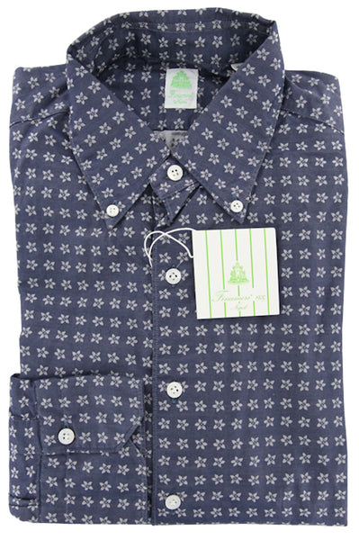 Finamore Napoli Navy Blue Shirt - Extra Slim Fit - 16/41