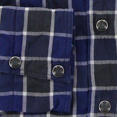 Finamore Napoli Blue Plaid Cotton Casual Shirt -Extra Slim Fit- 16