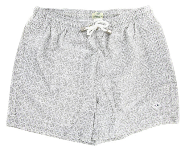 Luigi Borrelli Light Gray Floral Swimwear Large/Large