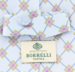 Luigi Borrelli Light Blue - Blue, Green, Purple Tie - 3.25" x 59"