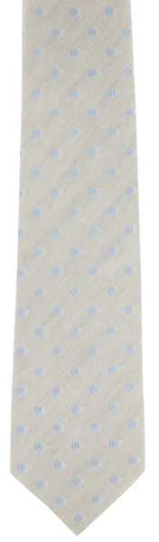 Luigi Borrelli Light Gray Polka Dot Tie - 3.25" x 59" - (TIEGEOX221)