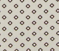 Luigi Borrelli Beige - White, Brown Geometric Tie - 2.75" x 58"