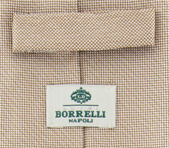 Luigi Borrelli Brown - White Tie - 3.25" x 59"
