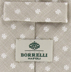 Luigi Borrelli Beige and White Tie - 2.75" Wide