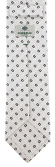 Borrelli White with Brown Floral Tie - 2.75" Wide