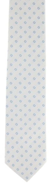 Borrelli White with Light Blue Floral Tie - 2.75" Wide