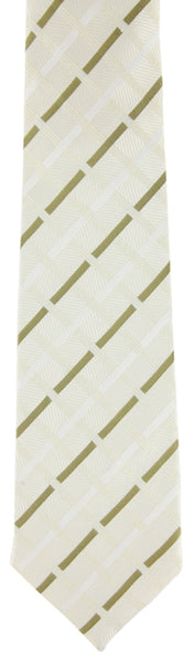 Luigi Borrelli White, Cream, Green Pattern Tie - 3.75" Wide