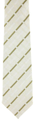 Luigi Borrelli White, Cream, Green Pattern Tie - 3.75" Wide