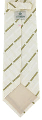 Luigi Borrelli White, Cream, Green Pattern Tie - 3.75" Wide