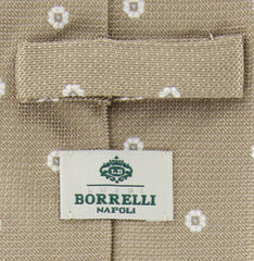 Luigi Borrelli Beige - White, Light Blue Tie - 3" x 58.5"