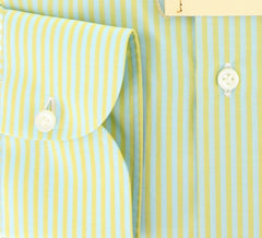 Luigi Borrelli Green Striped Shirt - Slim - 17/43 - (DR2069GI34)
