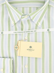 Luigi Borrelli Green Striped Shirt - Slim - 17/43 - (DR461RALPH)