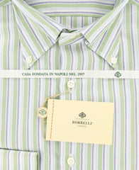 Luigi Borrelli Green Cotton Light Weight Fabric Shirt 17/43
