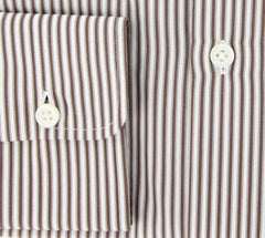 Luigi Borrelli Brown Striped Cotton Shirt 16/41