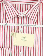 Luigi Borrelli Red Striped Cotton Shirt - Extra Slim - (GB6029) - Parent