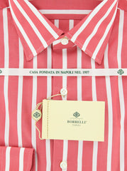 Luigi Borrelli Red Cotton Shirt - Slim Fit - 15.75/40