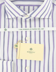 Borrelli Purple Striped Shirt - Extra Slim - 15.75/40 - (EV5236NANDO)