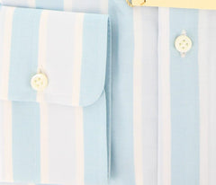 Borrelli Light Blue Striped Shirt - Slim - 15.75/40 - (DR1579OVIDIO)