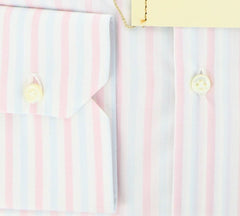 Luigi Borrelli Pink Striped Shirt - Slim - 15.75/40 - (DR1812NICOLA)