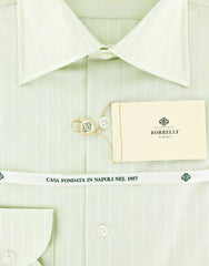 Luigi Borrelli Green Striped Shirt - Slim Fit - 16/41