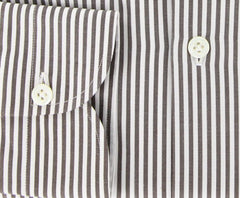 Borrelli Brown Striped Shirt - Extra Slim - 15.75/40 - (EV5268LEONARDO)