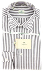 Borrelli Brown Striped Shirt - Extra Slim - 16/41 - (EV5170LEONARDO)