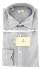 Borrelli Gray Striped Shirt - Extra Slim - 15.75/40 - (EV5191LEONARDO)