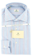 Borrelli Light Blue Striped Shirt - Extra Slim - 15.75/40 - (EV4900ROY)