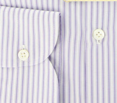 Luigi Borrelli Lavender Purple Striped Shirt - 17/43 - (EV5072LEONARDO)