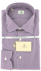 Borrelli Purple Striped Shirt - Extra Slim - 17/43 - (EV5080LEONARDO)