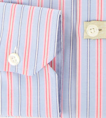 Luigi Borrelli Light Blue Striped Shirt - Extra Slim - (GB8292) - Parent