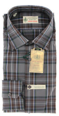 Luigi Borrelli Brown Plaid Shirt - Extra Slim - 16/41 - (963STEFANO)